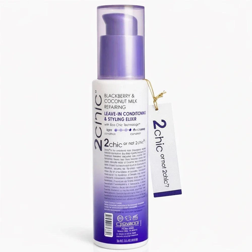 Giovanni 2Chic Blackberry & Coconut Milk Leave-In Conditioner 4oz - NEW